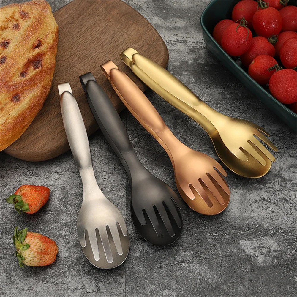 

Non-Slip 304 Stainless Steel Food Tongs Meat Salad Bread Serving Tongs For Barbecue Kitchen Accessories BBQ Clip Cooking