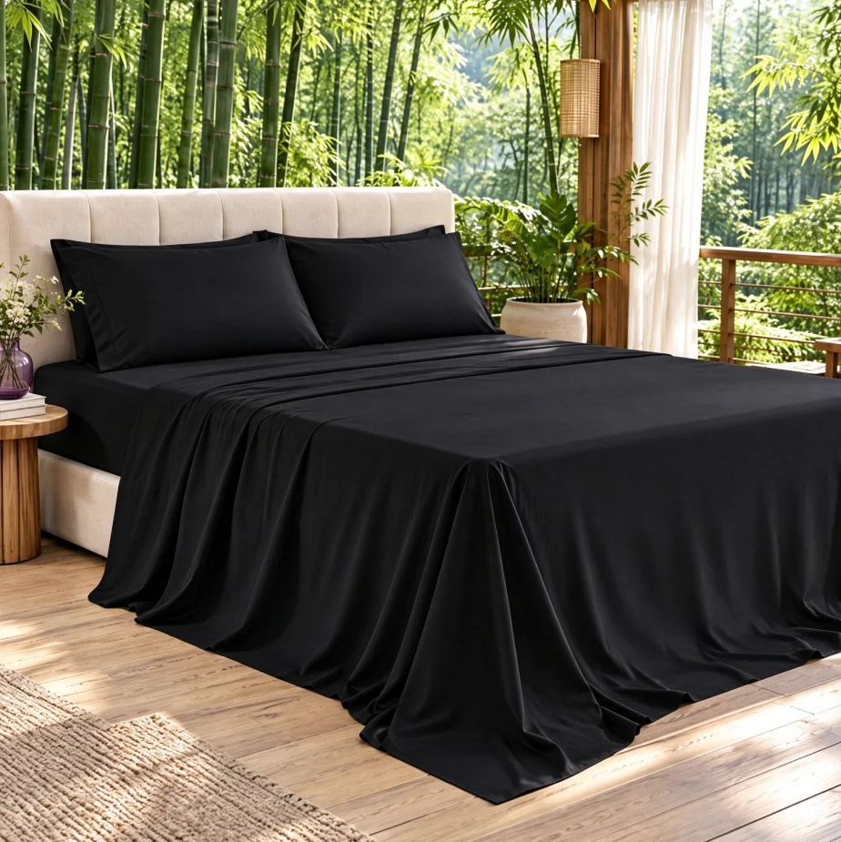 4pcs Luxury Blend Cooling Bed - đánh giá và giá Fitted Bed Sheets Deep Pocket