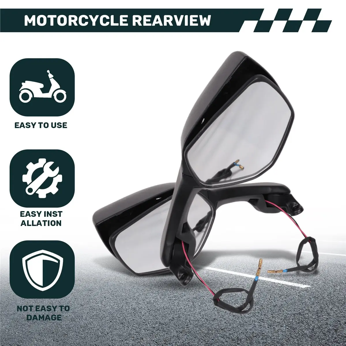 A23Z Motorcycle Rearview Rear View Side Mirrors with LED Turn Signal Light for -10R ZX10R 10R 2011 - 2014