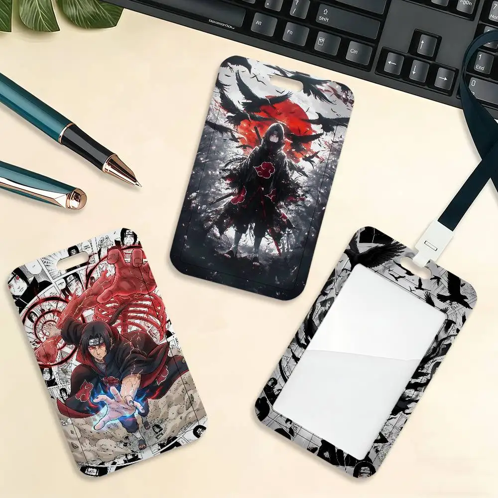 Anime Uchiha I-Itachi S-Sharingan Card Holder Cardcase Bus Subway Work Permit Student Lanyard Neck Straps Badge Holder Door Card