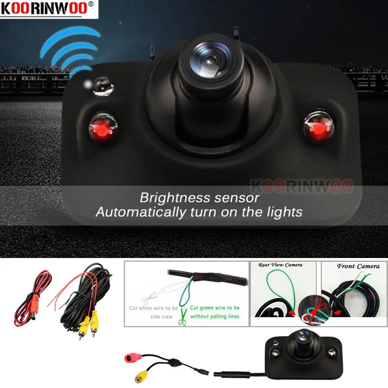 

Koorinwoo HD Car Rear View Camera Video Parking System Switch Front Side Backup IR Night Vision Cam For Android Radio Monitor