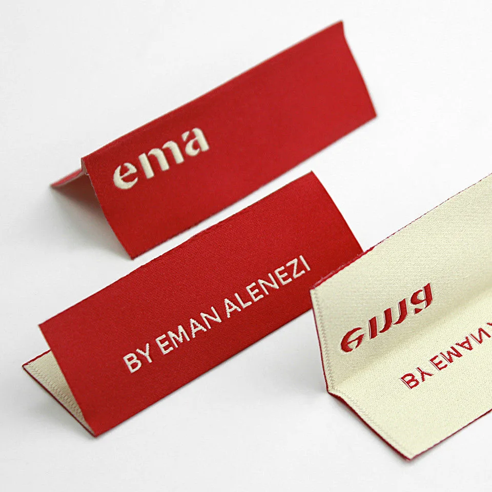 Etiquetas tejidas personalizadas con logotipo, etiquetas tejidas duraderas de alta calidad para cortinas de sofá, bolsas, ropa, textil, diseño personalizable