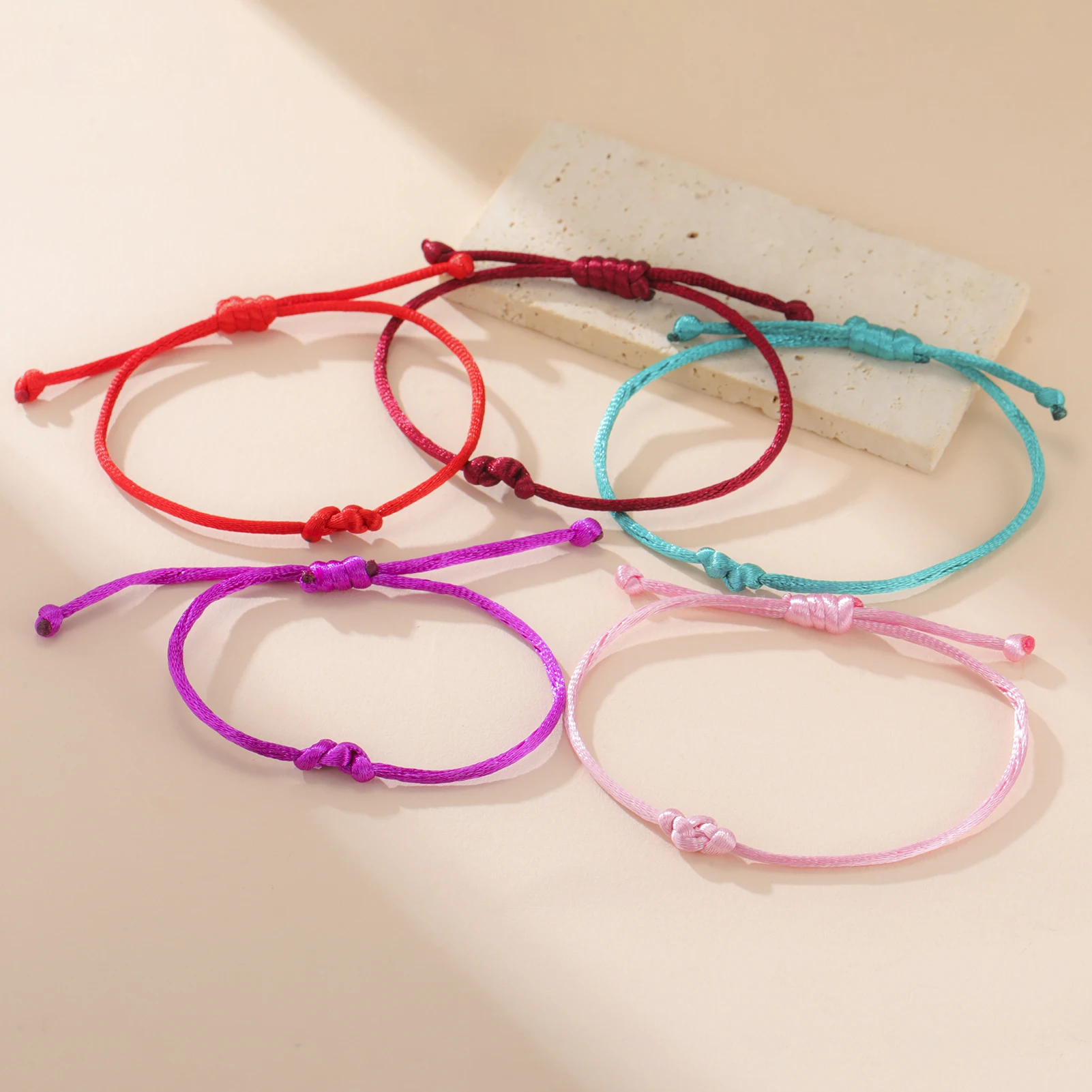COOLTIME Einstellbare Glück Knoten Armband Hand Gewebtes Seil Charm Armband Schmuck Zubehör Großhandel Neue – Detail 3