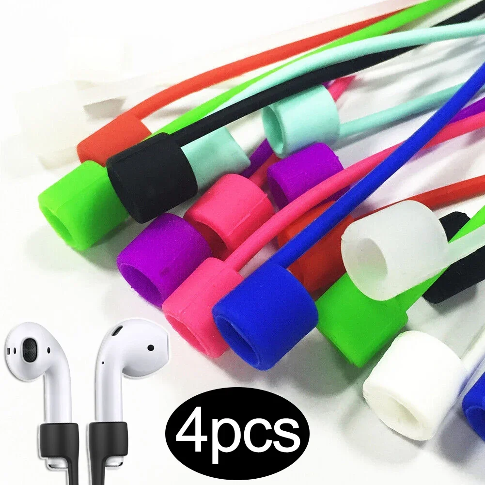 4/1pcs Anti-Lost Silicone Earphone Rope For AirPods 1 2 3 Pro Wireless Bluetooth Headphone Neck Strap Cord String Lanyard