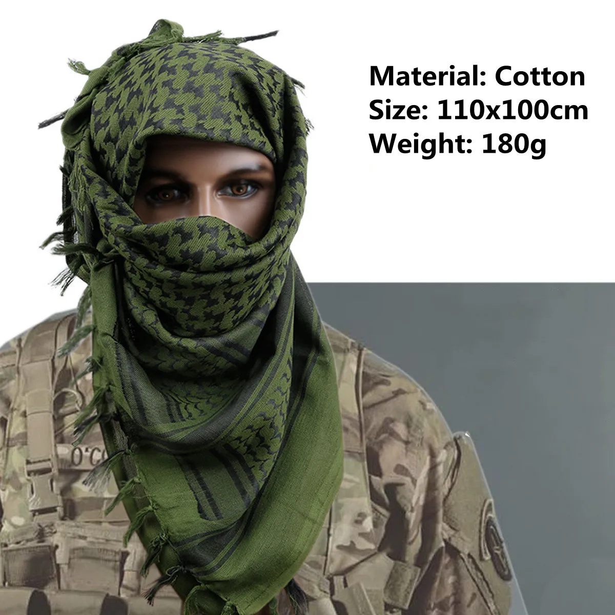 

Special Forces Free Variety Turban Jacquard Scarf Thickening Outdoor Arabic Square Magic Outdoor Scarf Shawl CS Decorative Scarf