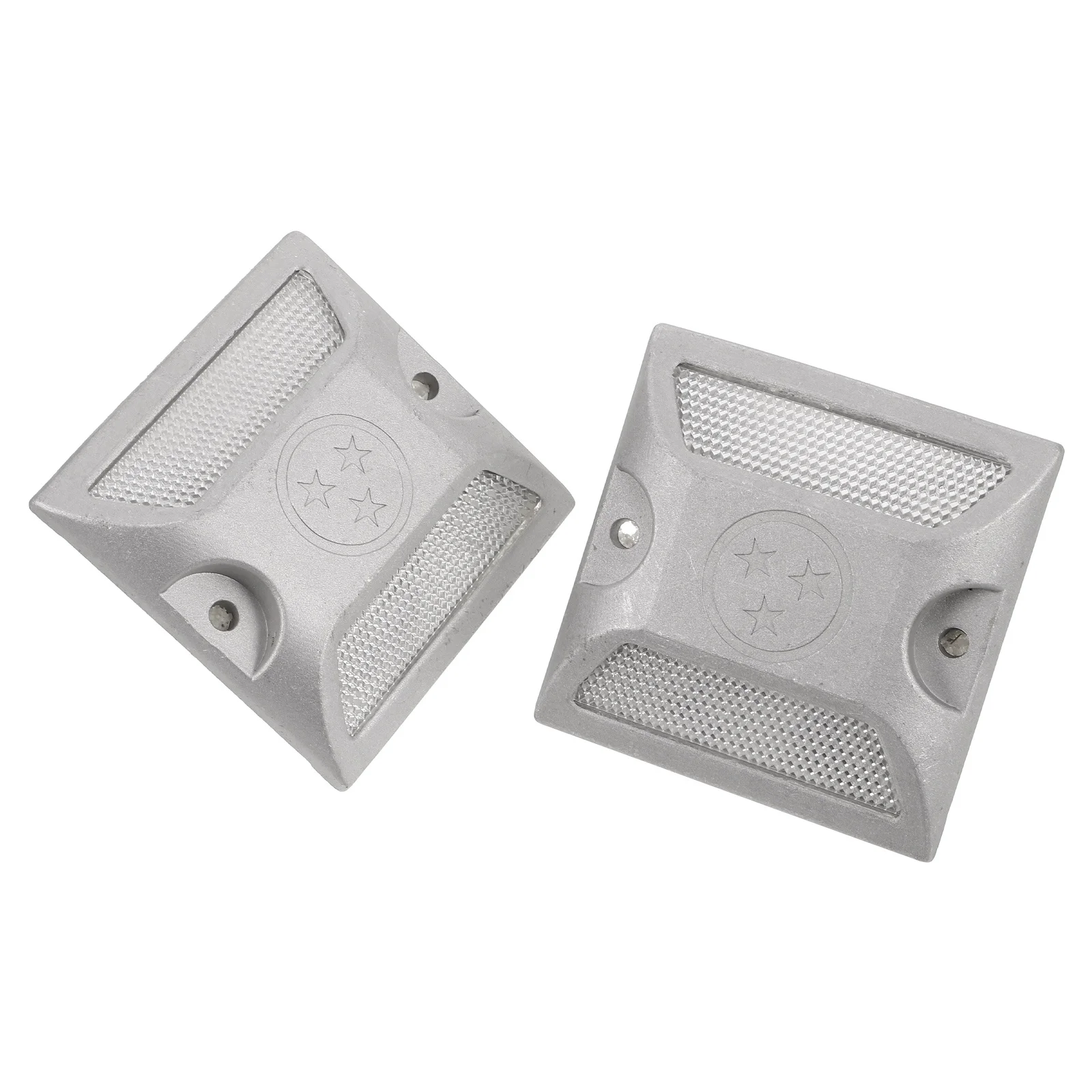 2 قطعة ترصيع الطريق الألومنيوم المصبوب مشرق عاكس معرفات الطريق لتعزيز الرؤية الليلية درب مدخل علامات الطريق #1