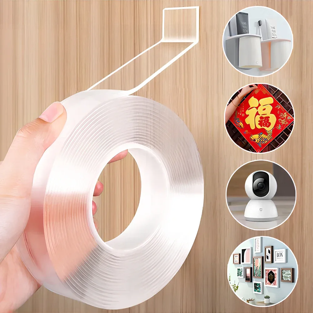 High Quality Nano Tape Tracsless Double Sided Transparent No Trace Auto Reusable Waterproof Adhesive Cleanable Car Special Tools