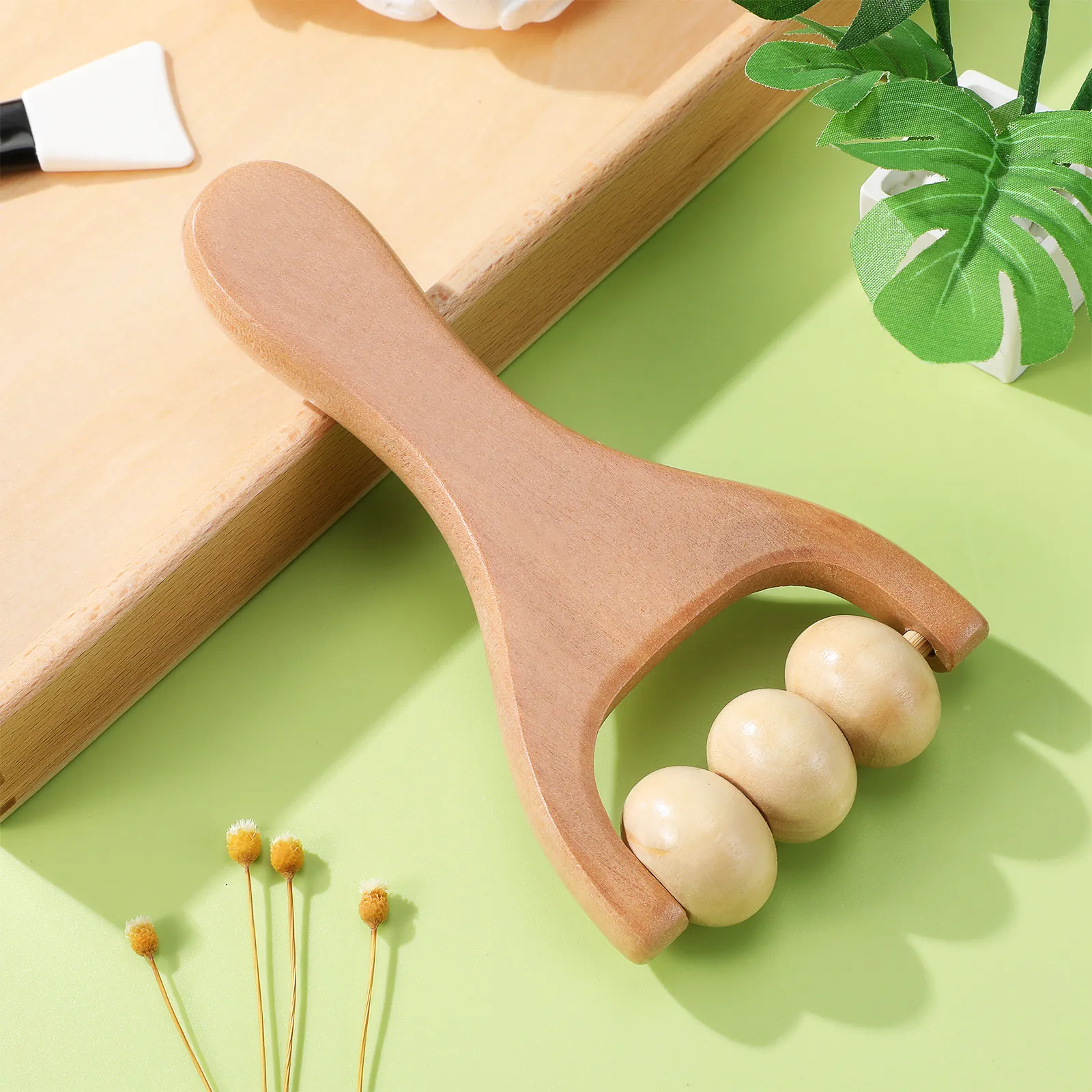 

2 шт. деревянных массажных роликов для ног, инструменты для массажа спины, шеи, плеч, акупунктурных точек, портативный ручной массажер для тела для ежедневного использования