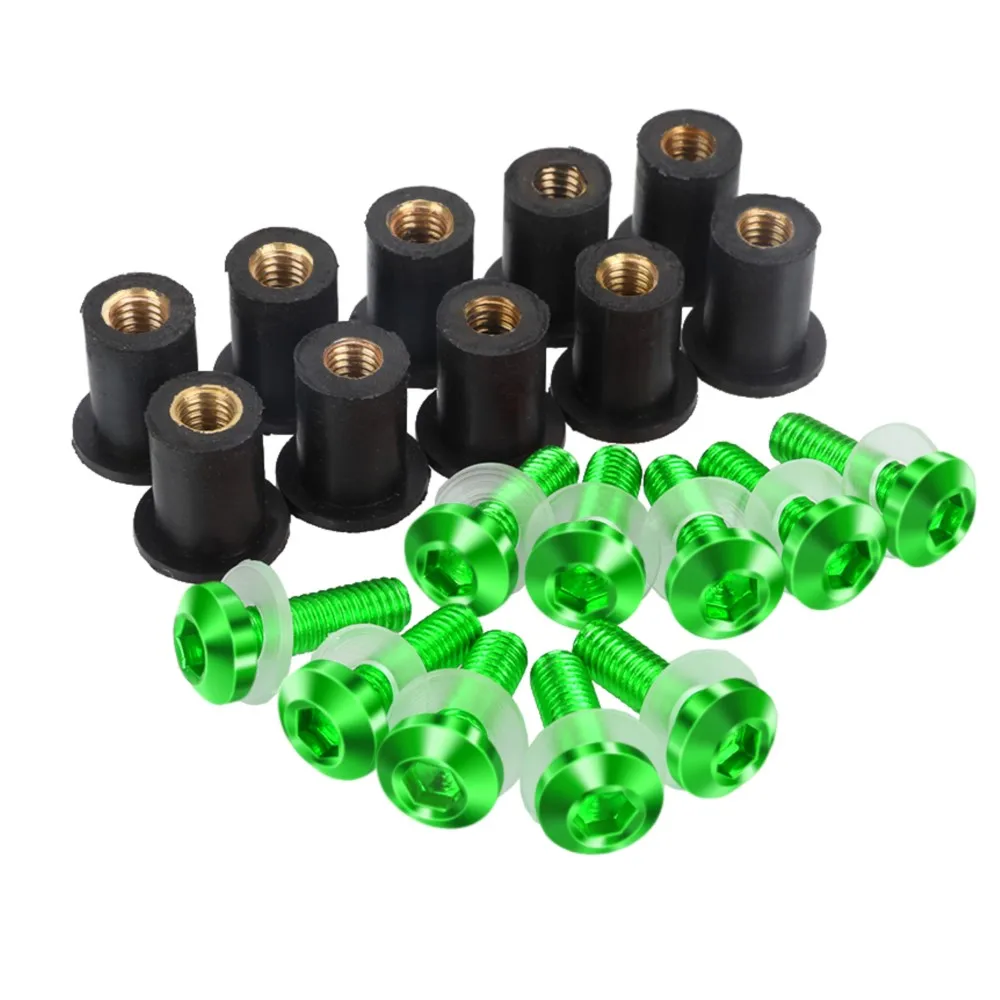 

10PCS M5 Windshield Bolts Kits Windscreen Screws FOR Kawasaki ZX6R ZX7R ZX10R ZX14R ZZR 400 600 1200 1400 ZX636 Ninja 250 300