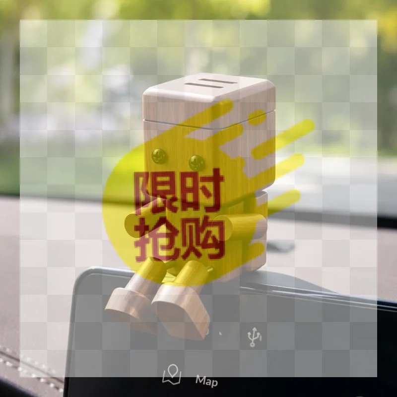 【CMO】Solid Wooden Car Air Freshener Movable Figurine Car Interior Decoration Desktop Ornament Ideal Gift For Friends