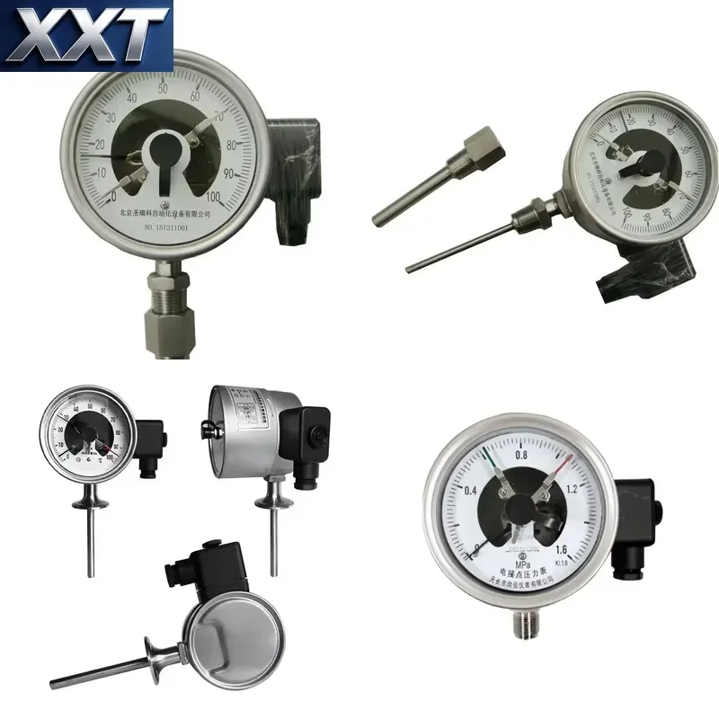 XXT Promesstec WTR Industries 1% 1.5% Bimetallic Thermometer Electric Contact Shock Proof Temperature Sensor Thread/Flange