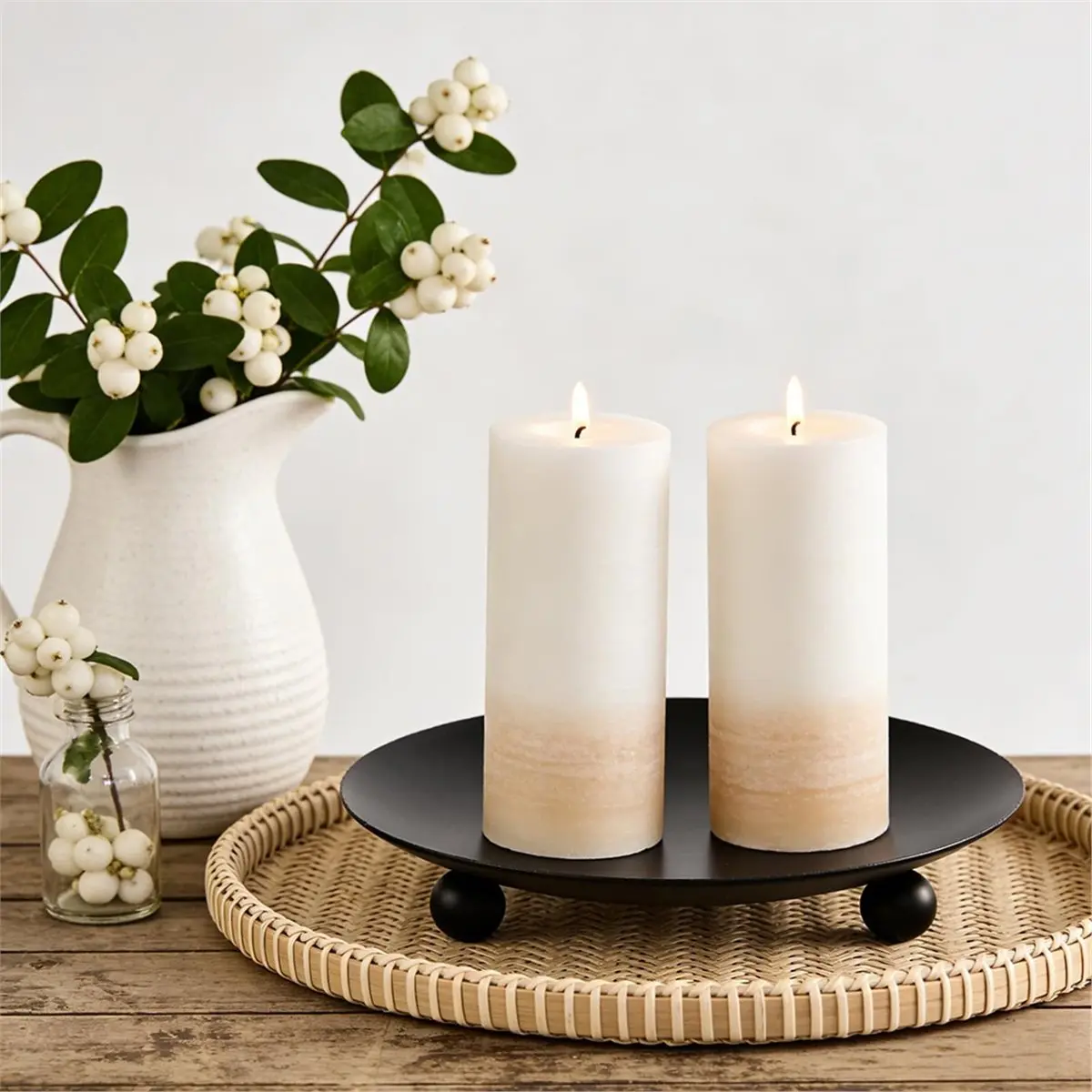 【AT48】 NEW Metal Candle Plates for Pillar Candles, Decorative Iron Candle Dish Stands, Ideal for Weddings and Home Decor