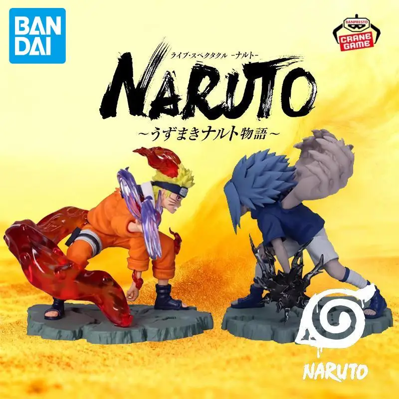 

Bandai оригинальные фигурки Наруто Учиха Саске, новые аниме, экшн-модели, мультяшные куклы, настольные украшения, игрушки, праздничные подарки