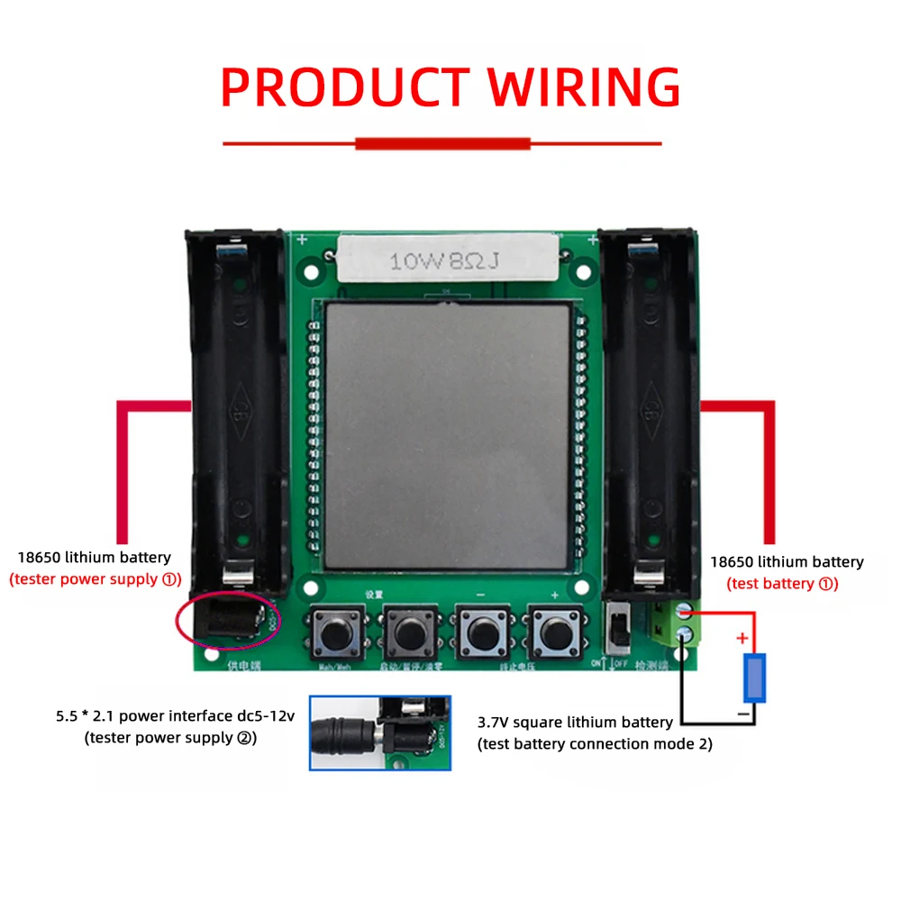 XH-M239 Lithium Battery 18650 True Capacity Tester Module MaH/mwH LCD Digital Measurement High Precision Battery Monitor