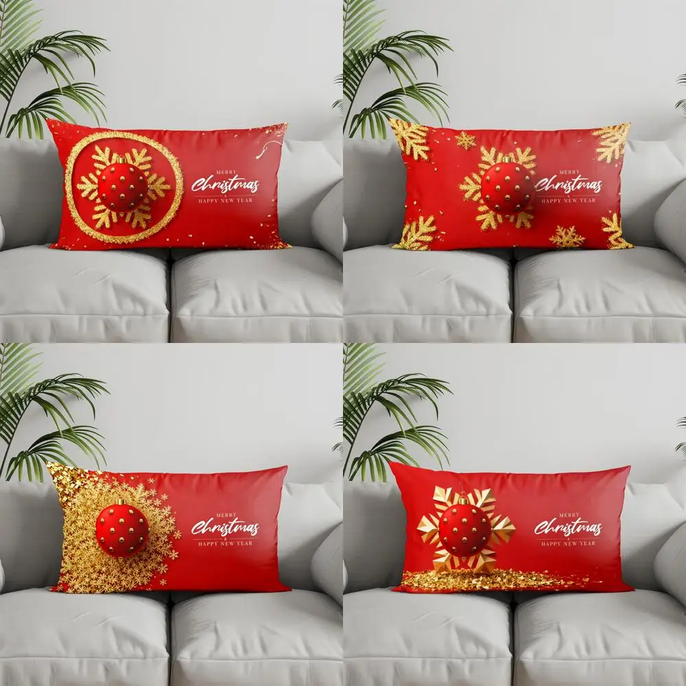ديكور المنزل عيد ميلاد سعيد السنة الجديدة وسادة مناسبة ل أريكة غرفة نوم سيارة وسادة غطاء وسادة مستطيلة الظهر وسادة