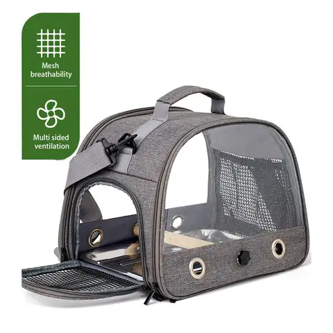 Portable Foldable Bird Cage Equipped with plastic chassis Handheld small pet bag Suitable for Parrot Hamster Hedgehog Chipmunk