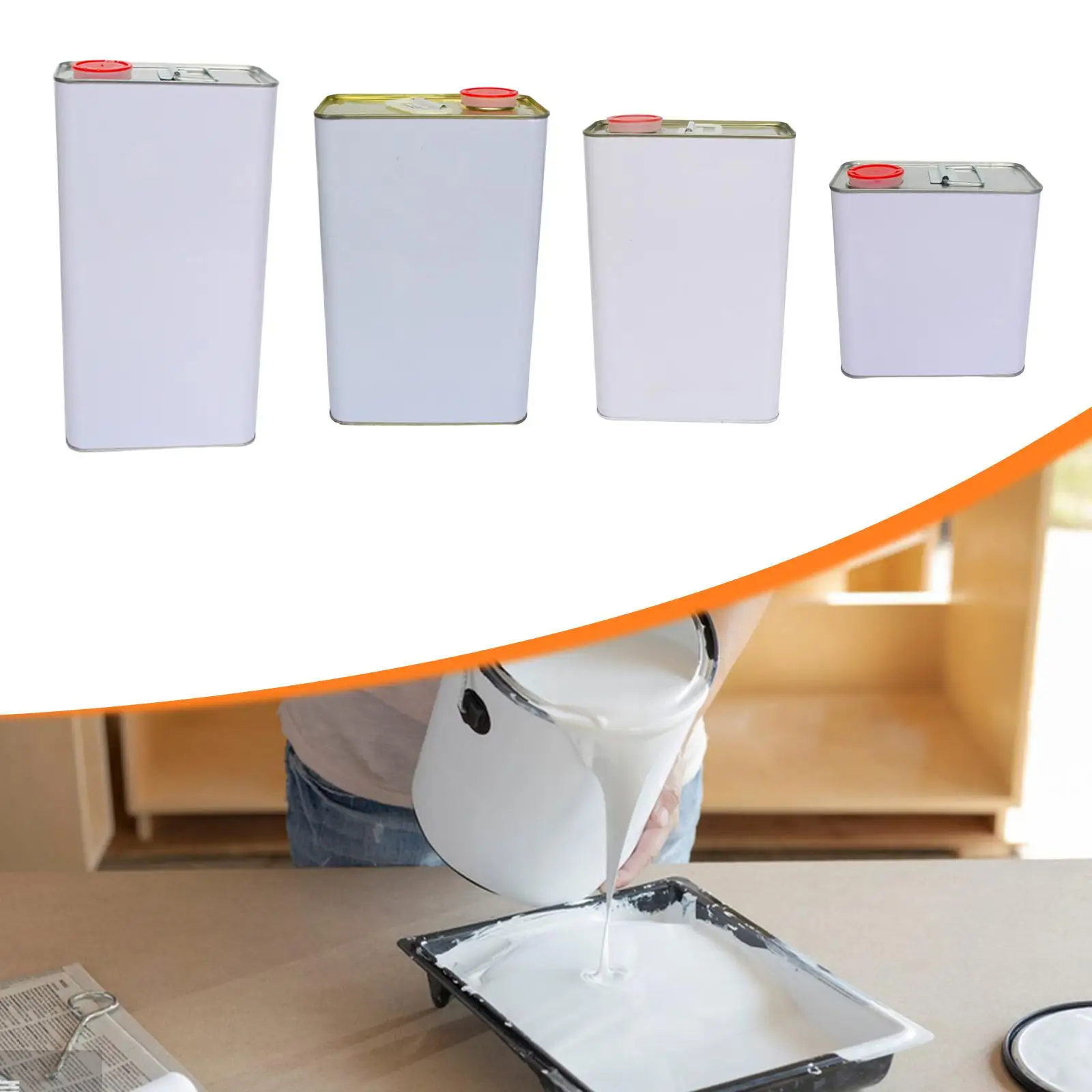 

Empty Paint Can Secure Storage Multipurpose Paint Container, Paint Pail, Paint Bucket for Solvents, Lubricants, DIY Art Supply