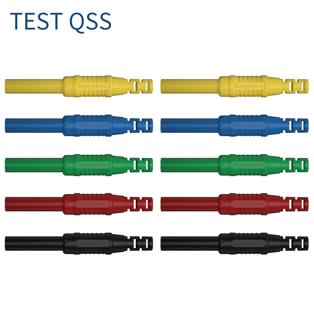 QSS 10 sztuk 4MM wtyk bananowy gniazdo żeńskie miedziane złącze przedłużacza DIY złącze elektryczne Q.10051
