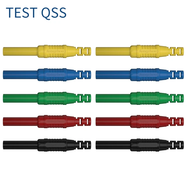 QSS 10 sztuk 4MM wtyk bananowy gniazdo żeńskie miedziane złącze przedłużacza DIY złącze elektryczne Q.10051