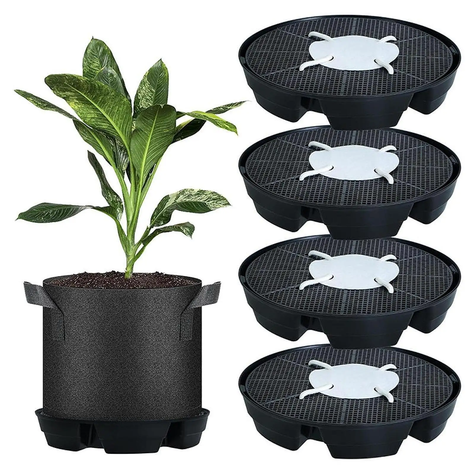 

4Pcs Self Watering Plant Saucer Elevated,Dish,Sturdy,Coaster Water Drainage Flower Pot Saucers Saucer Drip for Outdoor Indoor