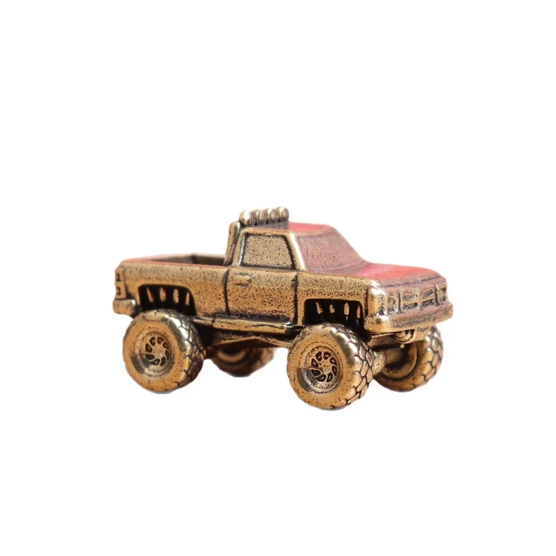 ヴィンテージ銅製ピックアップトラックモデル 手作りレトロカー彫刻 デスクトップ装飾アートクラフト＆コレクティブル