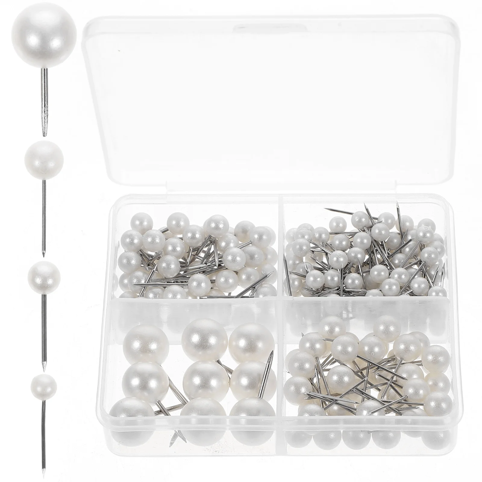 200 Pcs Thumbtack Bulletin Tool Cork Board Jewelry Straight with Ball Heads Multicolor for Craft DIY