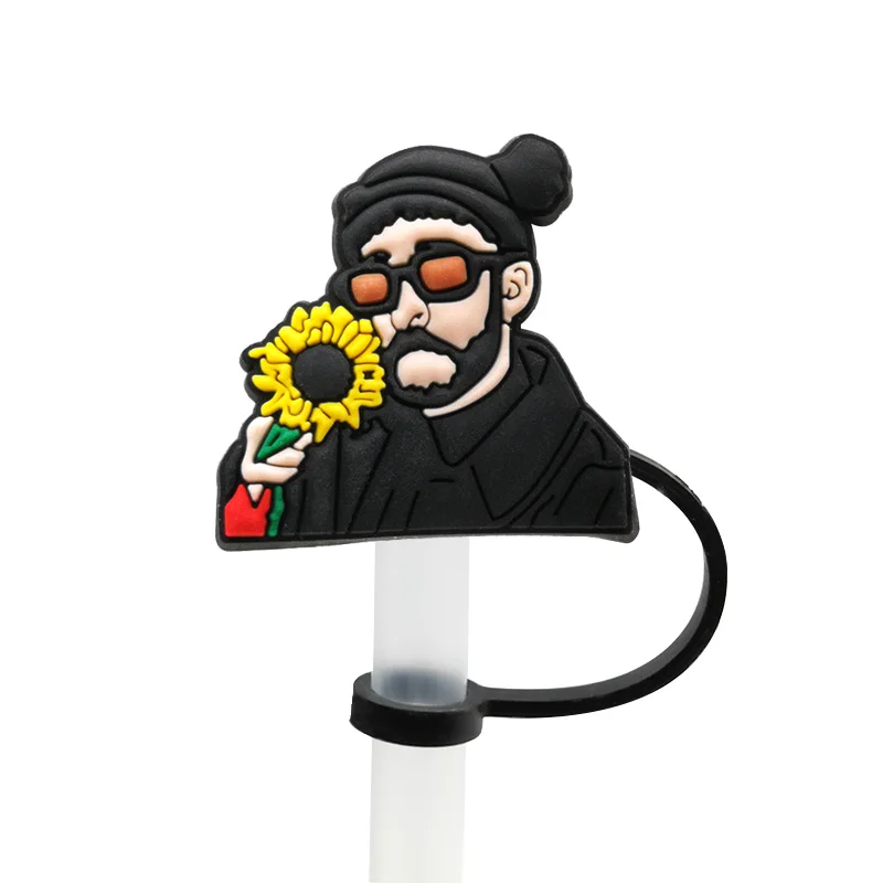 1/30 قطعة غطاء القش الأرنب السيئ ، 8 مللي متر القش توبر لطيف الاطفال اكسسوارات ل كوب الديكور ، الغبار سيليكون غطاء من القش #4