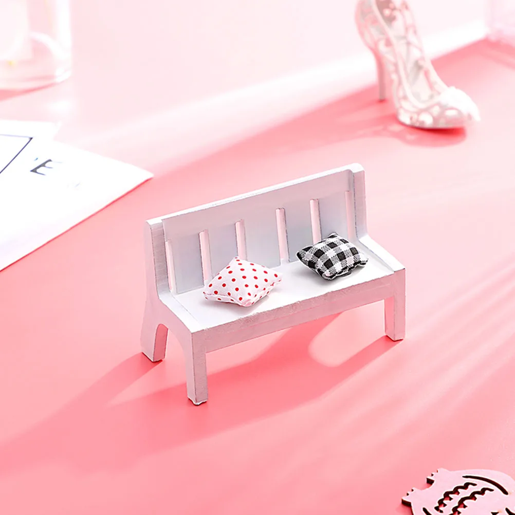 

Miniature Furniture 2 Sets Simulated Chair Mini Bench Model Decorative nament Home Micro L scape Scene Prop