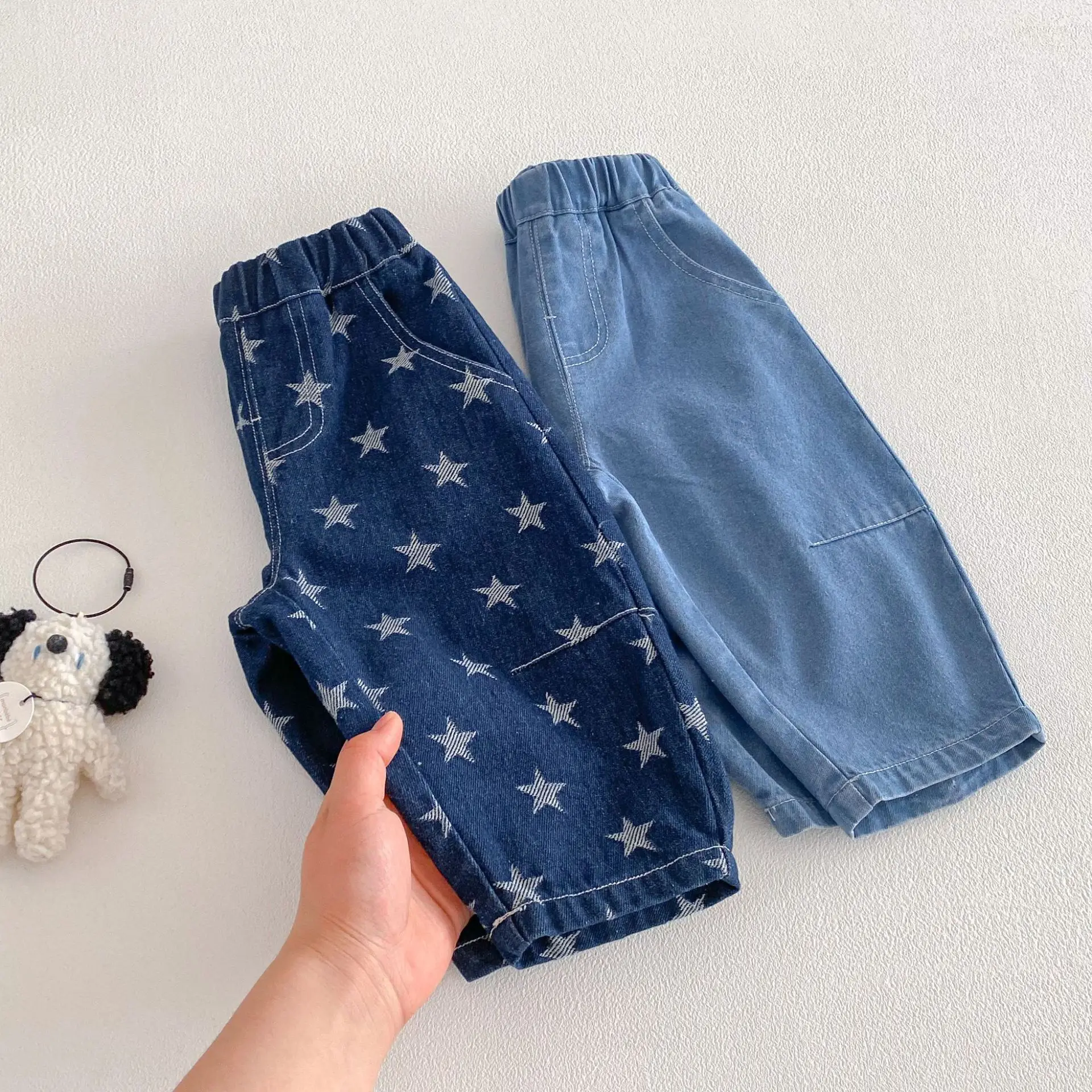 2026 Spring New Kids Jeans Solid Girls Denim Pants Casual Style Toddler Children Boys Trousers Soft Clothes Fashion Jeans