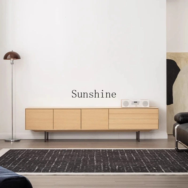 

Living room home storage locker integrated modern minimalist log color matching cabinet