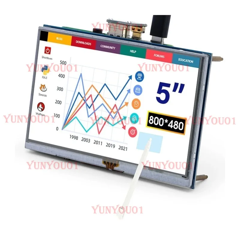 5 Inch Raspberry Pi 3 Display Touch Screen HD 800x480 5