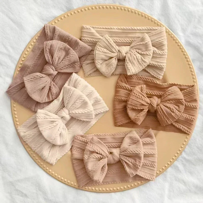 

Headband Bow Elastic Children Hair Band 3Pcs Solid Color Baby Nylon Newborn Headbands Soft Turban Headwrap Kid Hair Accessories