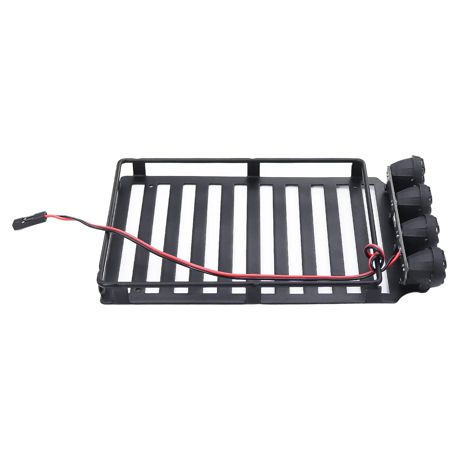 Metal Roof Spotlight Rack Luggage Rack With 4 Led For 1/18 RC Crawler Car Traxxas Trx4m Bronco Defender AX-8560 Simulation Parts