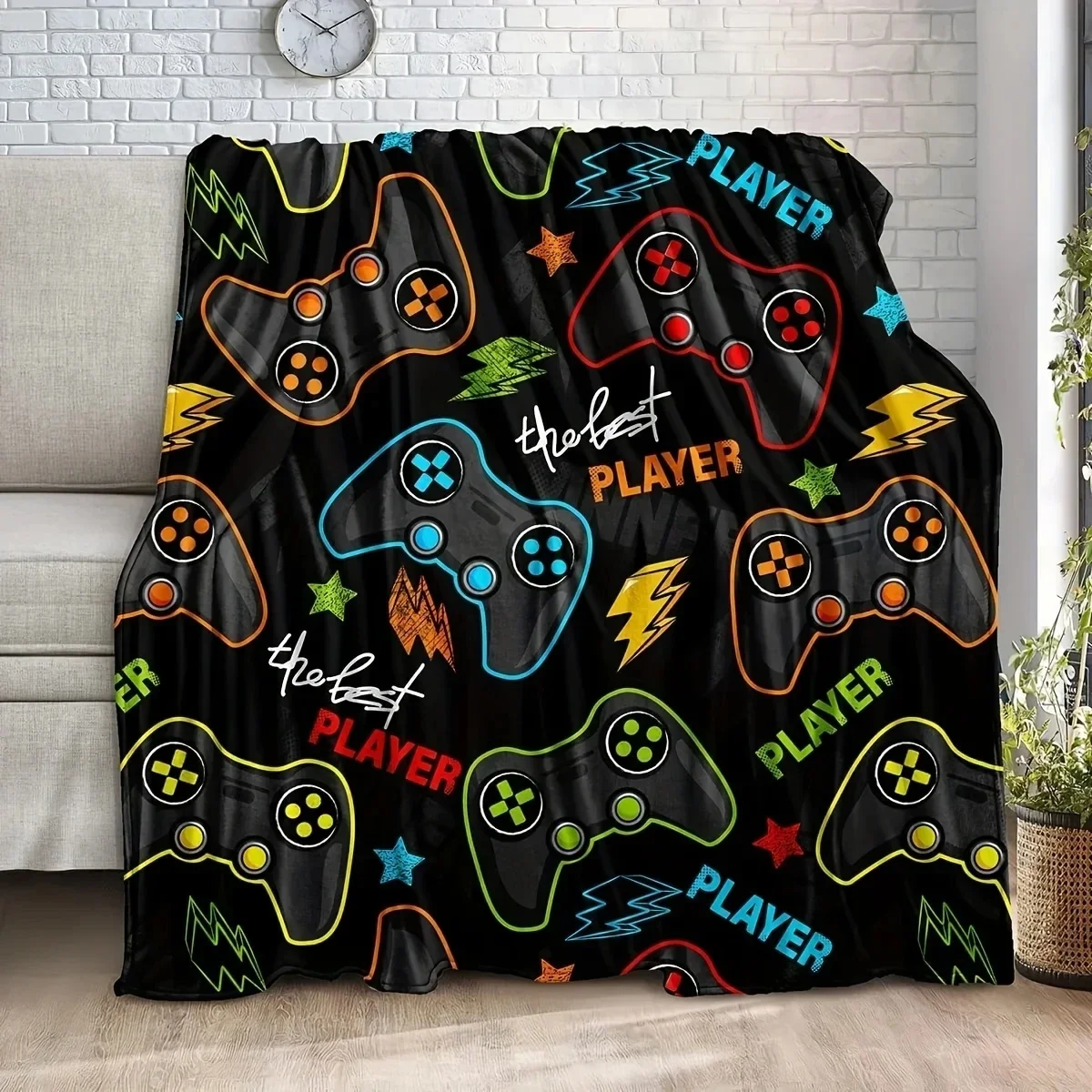 Gaming Flannel Blanket Gamer Gamepad Throw Blanket 3D Print Ultra Soft Home Decor Comfortable Bedding For Sofa Bed Couch Travel