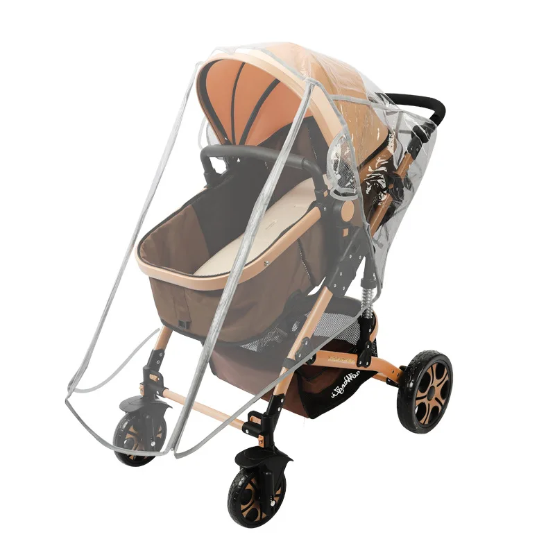 Baby Carriage Rain Cover Baby Stroller Rain Cover Windshield Perambulator Rain Cover Overclothes Transparent and Universal