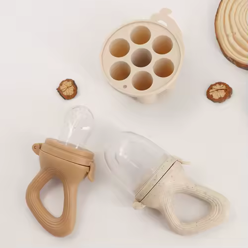 Baby Fruit Feeder Teether Pacifier with Baby Food Freezer Tray Set Silicone Freezable Teether for Fruit Purees Self Feeding - Image 3