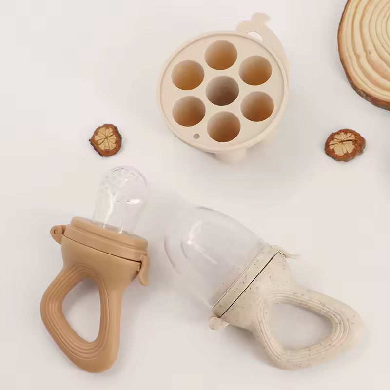 Baby Fruit Feeder Teether Pacifier with Baby Food Freezer Tray Set Silicone Freezable Teether for Fruit Purees Self Feeding - Image 3