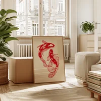 Japanese Red Koi Fish Canvas Prints Poster Modern Minimalism Aesthetic Art Prints Bedroom Kitchen Home Decor Art Poster Gifts 2