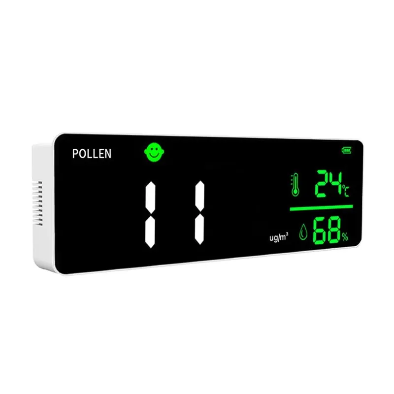A25P DM1306P Rechargeable Pollen Detector Wall-Mounted Supports Pollen Measurement Temperature Humidity Meter Data Storage