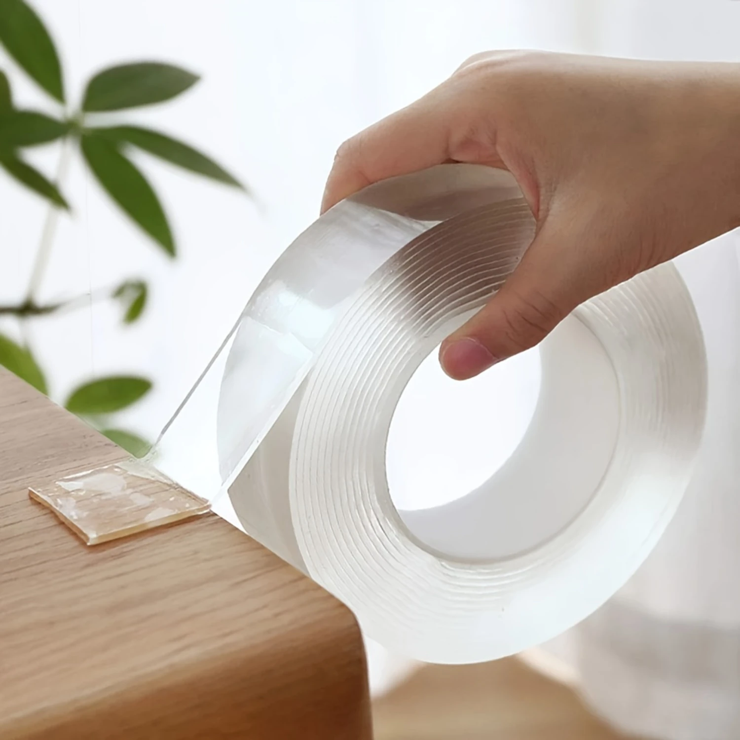 Cinta de pared transparente de doble cara, cinta para colgar cuadros, cinta de montaje multiusos, cinta adhesiva de agarre de Gel extraíble de alta resistencia, lavable