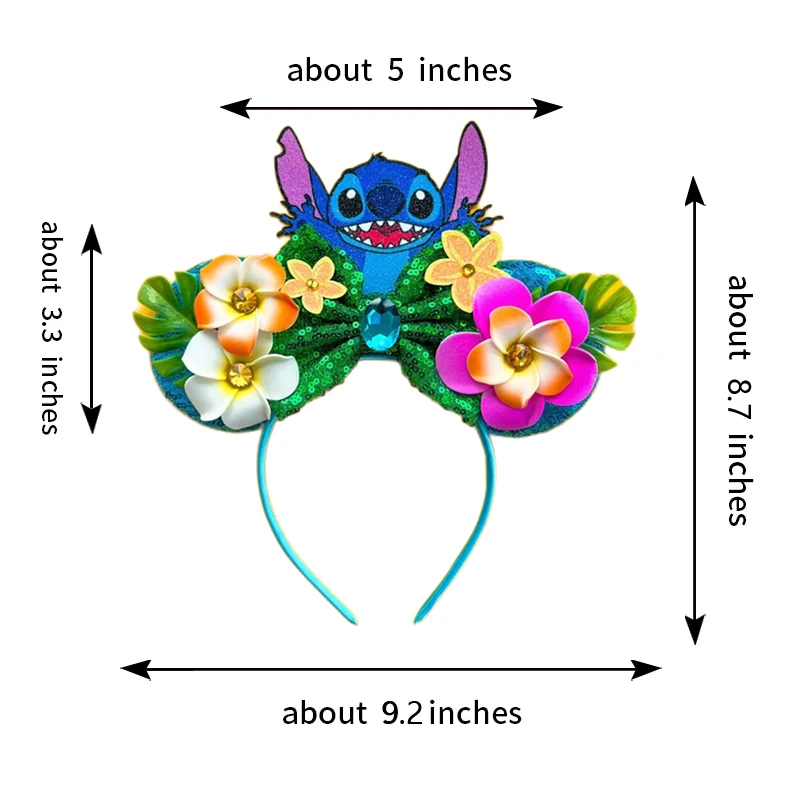 2024 New Design Pattern Mickey Mouse Ears Hairband Sequin Bows Girl Adult Kids Halloween Party Cosplay Hair Accessories