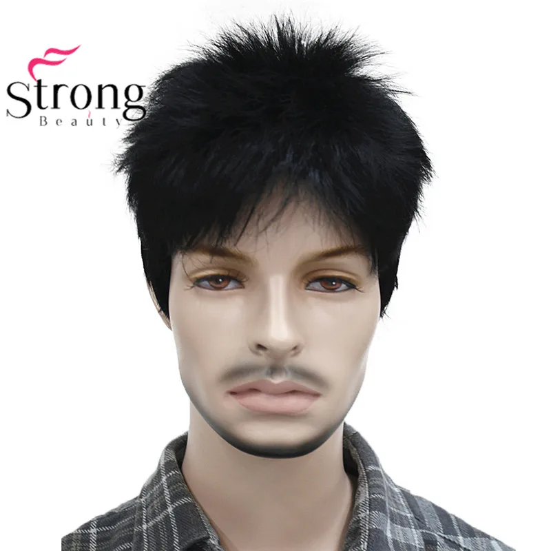 Kurze Striaght Volle Synthetische Perücke für Männer Männlichen Haar Fleeciness Realistisch Perücken