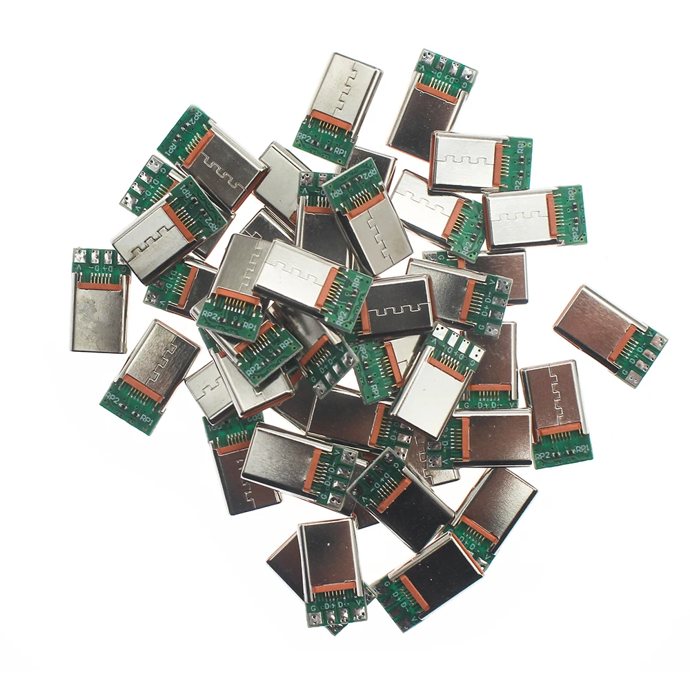 500pcs/Lot USB3.1 type c male 3A/5A Connectors Jack Tail 24pinMale Plug Electric Terminals welding DIY data cable PCB Board