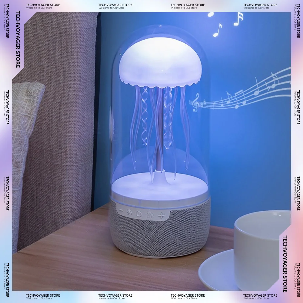 Creative Colorful Jellyfish Lamp Speaker HiFi Stereo SportsJellyfish  Bluetooth Speaker with Lights Gifts for Smart Home Office