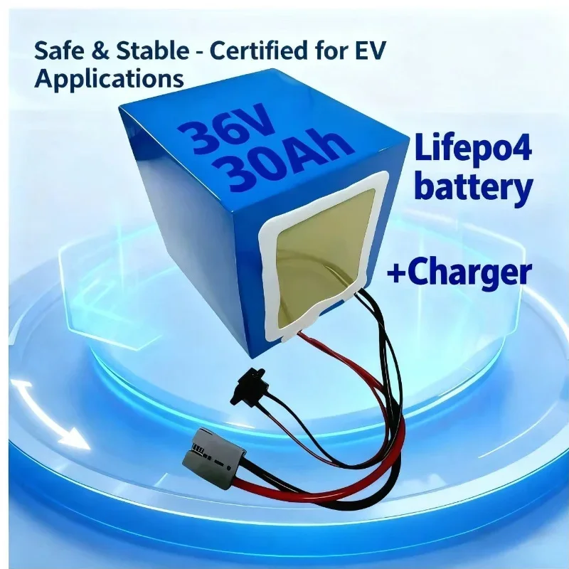 LiFePO4 Battery with BMS, Wheelchair, Forklift, Sightseeing Vehicle, Golf Cart, Street Lights, 36V, 30Ah, 30A, 50A