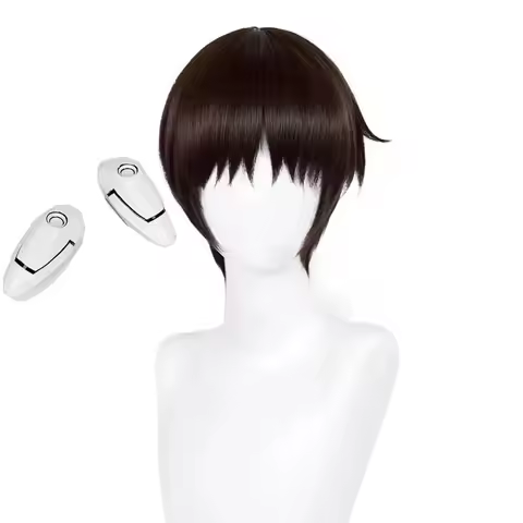 Anime Ikari Shinji Cosplay Wig Women 30cm Short Dark Brown Wig Cosplay Anime Cosplay Wigs Heat Resistant Synthetic Wigs