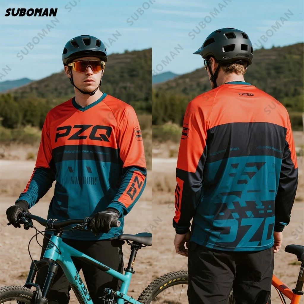 

The latest brand has unique PZQ Motocross Mountain Enduro Bike Clothing Bicycle Moto Downhill Men Shirts Long Cycling Jersey DH