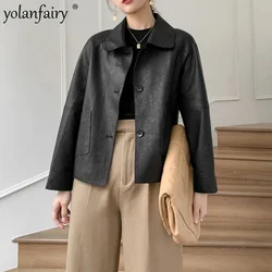 Genuine Leather Jacket Women Lychee Grain Pure Sheepskin Coat Women's Clothing 2023 Spring Autumn New Wide Edition Short Clothes