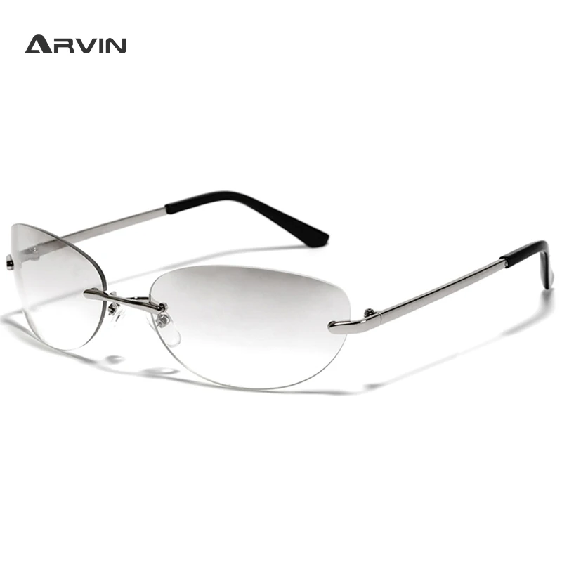 New Steampunk Rimless Sunglasses Goggle Trend Women Y2k Sun Glasses Men Punk Shades Eyewear Unisex Outdoor Eyeglasses UV400