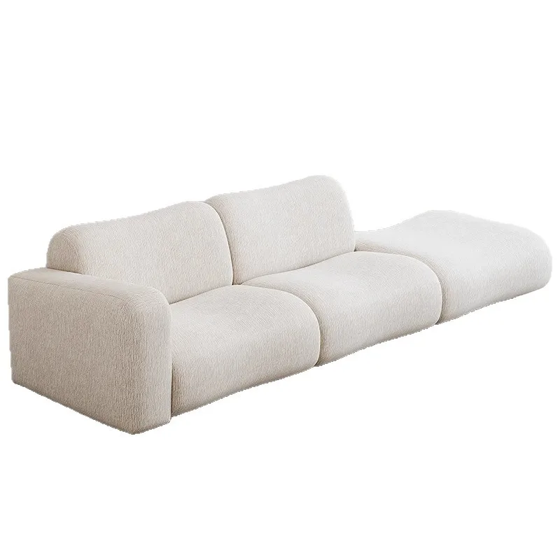 

Italian minimalist fabric sofa medieval straight row sofa combination retro fully dismantled and washed chenille